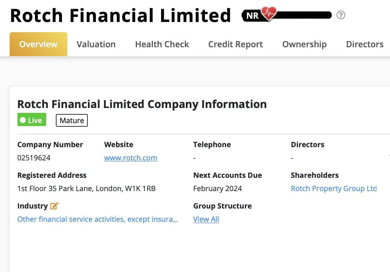 Rotch Financial Limited: отзывы клиентов о  компании в 2023 году