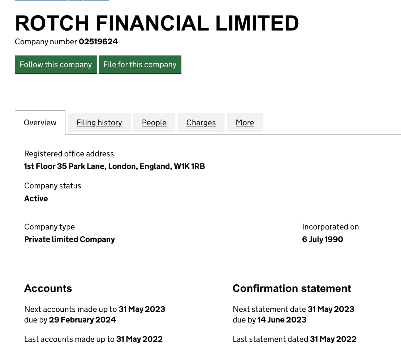 Rotch Financial Limited: отзывы клиентов о  компании в 2023 году